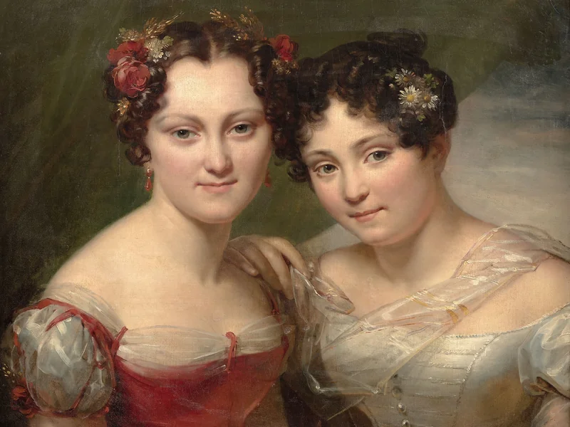 1778-Marie Eleonore Godefroy - Ritratto di the sisters Louise Christine and Louise Emilie de Lafontaine